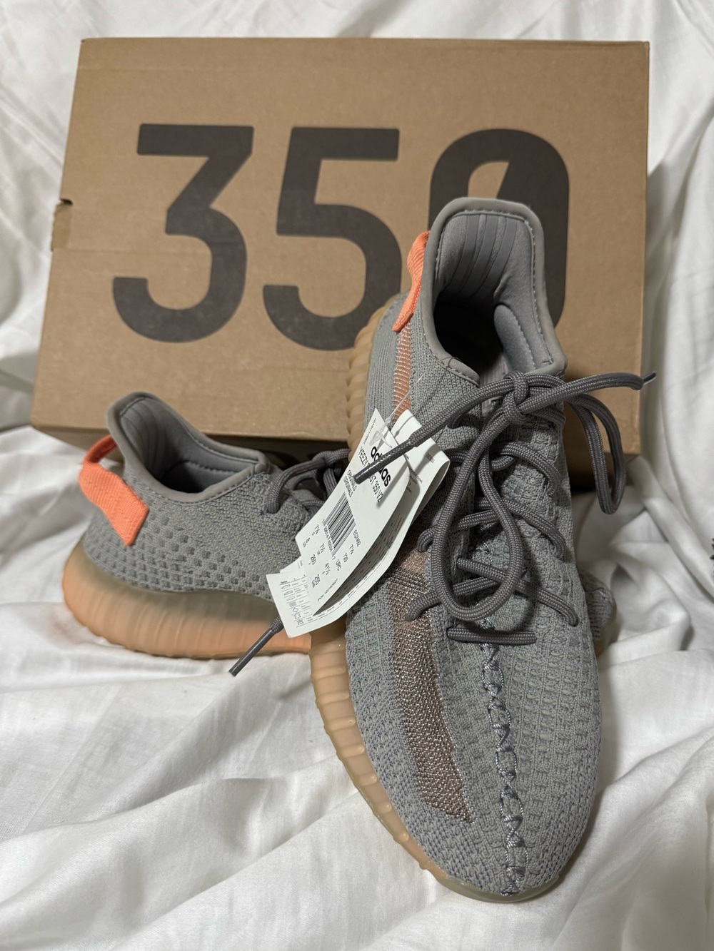 adidas Grey Sneakers with Orange Heel Tab